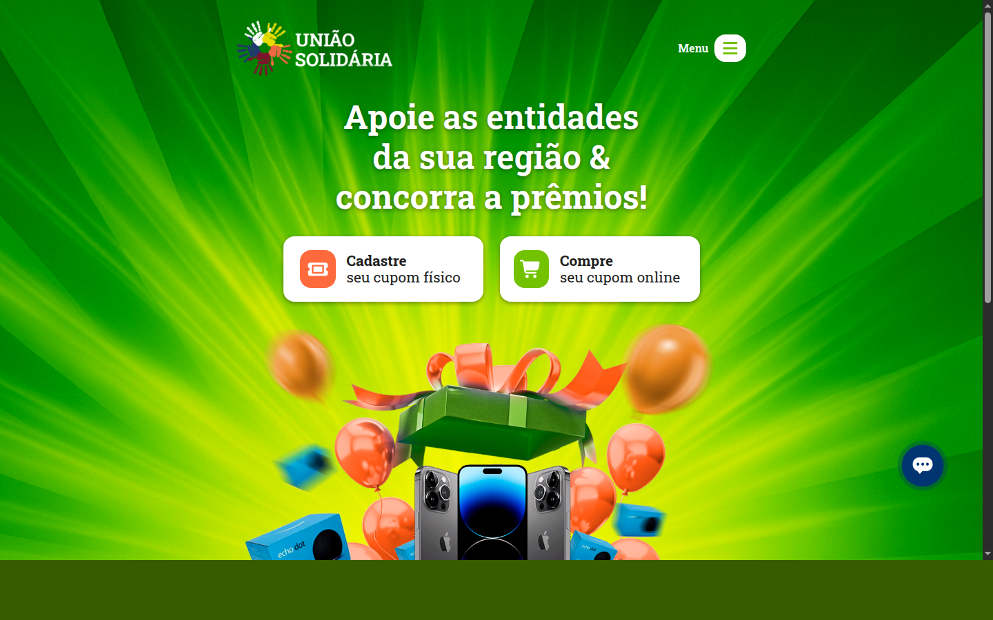 Tela do site Campanha União Solidária